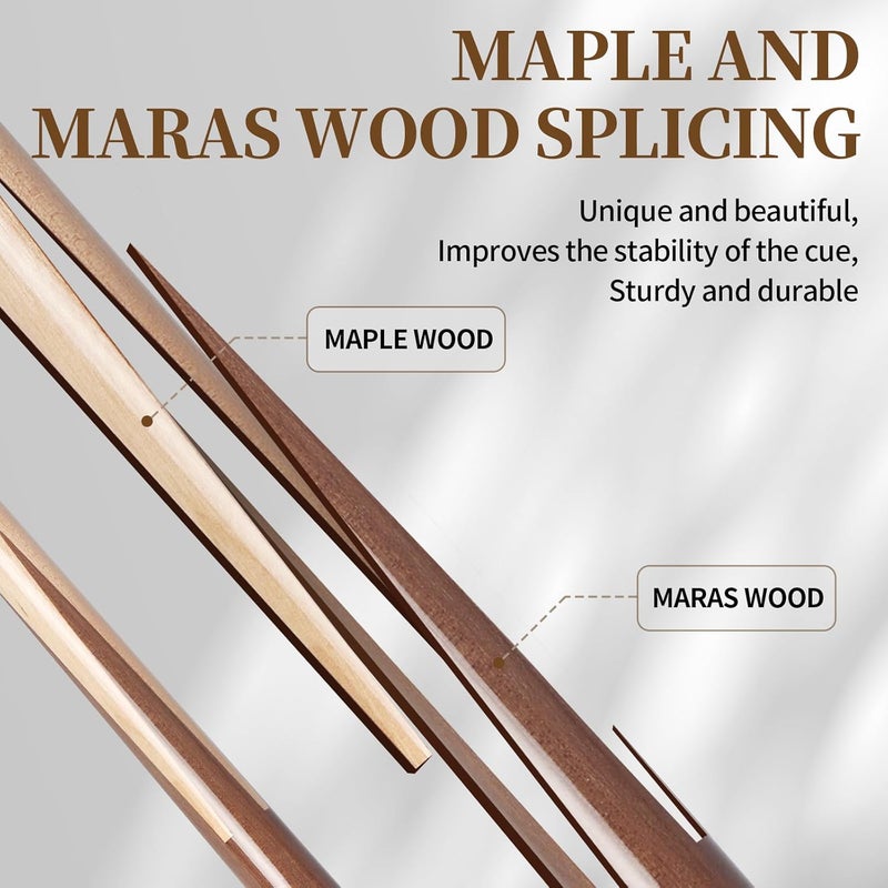 Kmise Wooden Pool Cue Stick - 13mm Tip 36-inch/42-inch/48-inch/52-inch Pool Sticks, Shorty Billiard Cues Sticks, Pool Cues for Kids Adults Beginners Small Spaces House Bar Billiard Pool Tables - Image 3